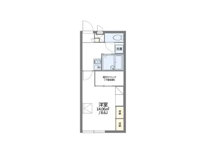 レオパレスSILK(1K/2階)の間取り写真