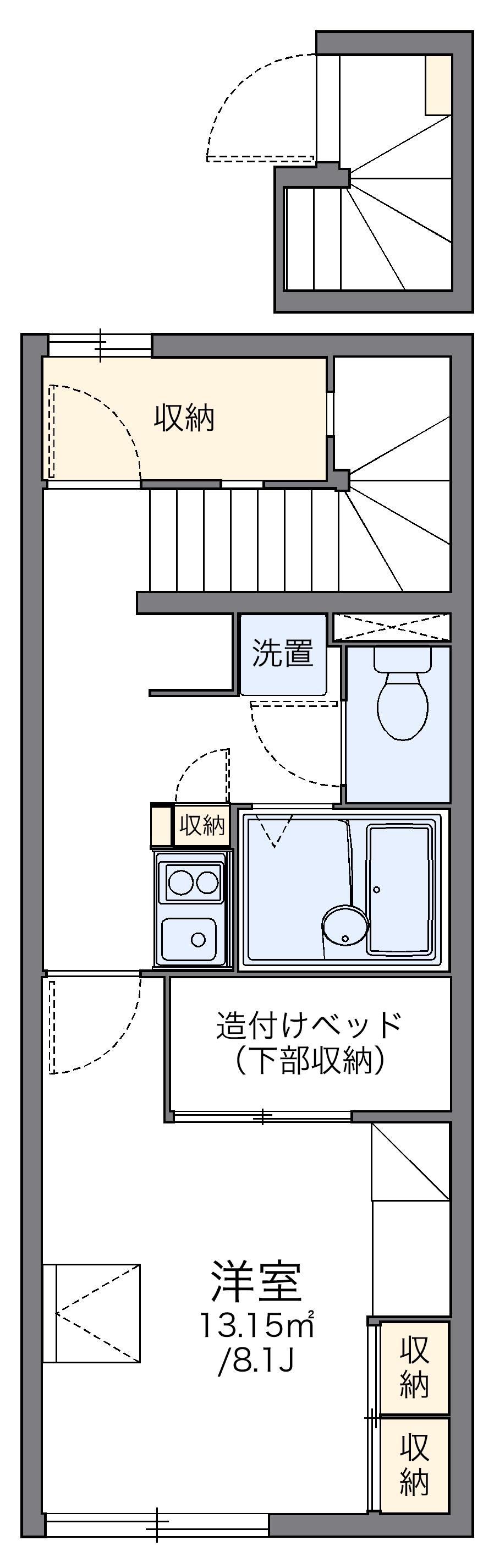 レオパレスパストラル甲斐(1K/2階)の間取り写真