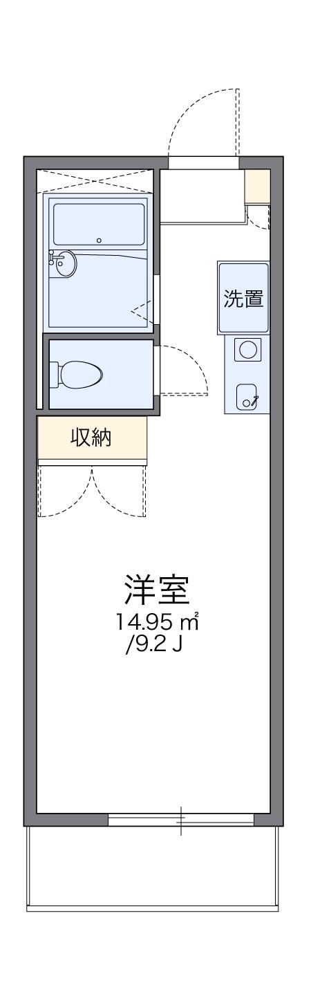 レオパレスハピネス昭和(1K/2階)の間取り写真