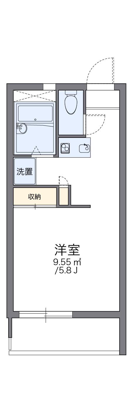 レオパレス玉幡(1K/2階)の間取り写真