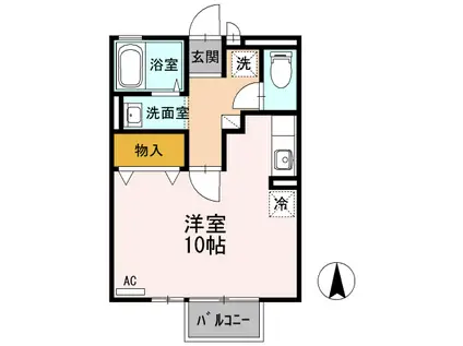 イースト WIND(ワンルーム/2階)の間取り写真