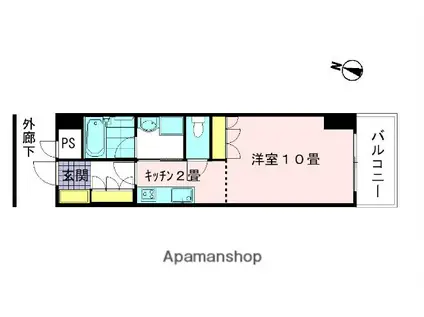 ネオライフ昭和(1K/4階)の間取り写真