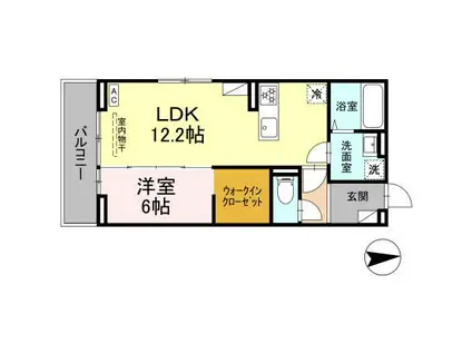 D-ROOM伊勢1丁目(1LDK/2階)の間取り写真