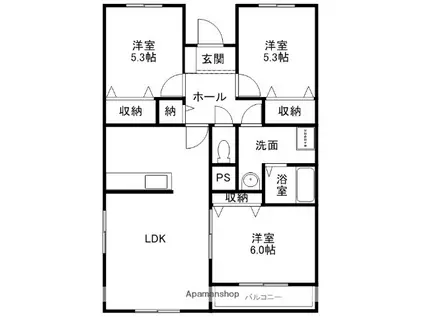 シンセアブリアン(3LDK/3階)の間取り写真