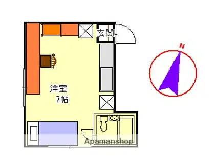 BE-HOUSE(ワンルーム/2階)の間取り写真