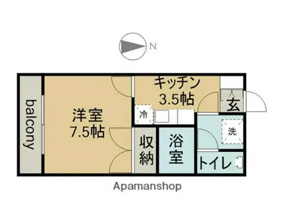 MSSマンション(1K/2階)の間取り写真