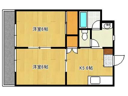 グレープファーム(2K/2階)の間取り写真