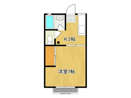 シャトー飯島(1K/2階)の間取り写真