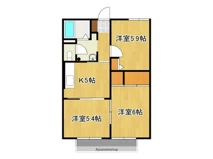 フレグランスM B(3K/1階)の間取り写真