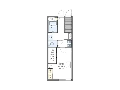 レオパレスレナールいさわ Ⅱ(1K/1階)の間取り写真