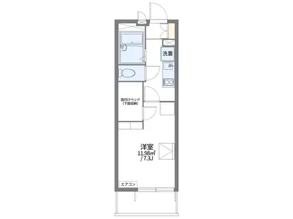 レオパレスMIYU04(1K/1階)の間取り写真