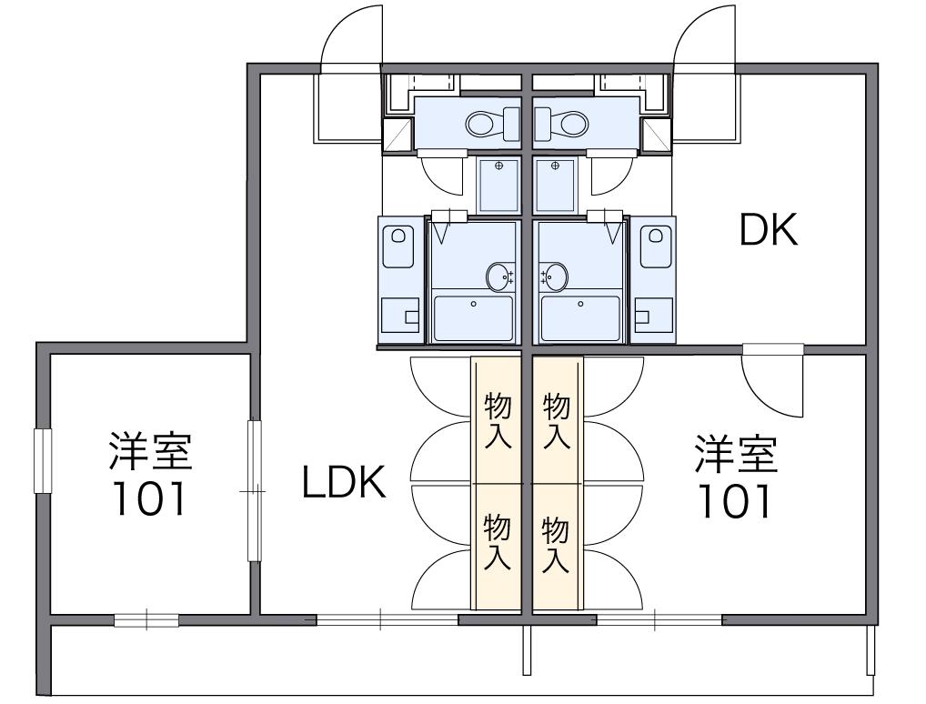 レオパレス大木館壱(1LDK/1階)の間取り写真