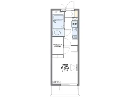 レオパレスサニープレイス甲府(1K/3階)の間取り写真