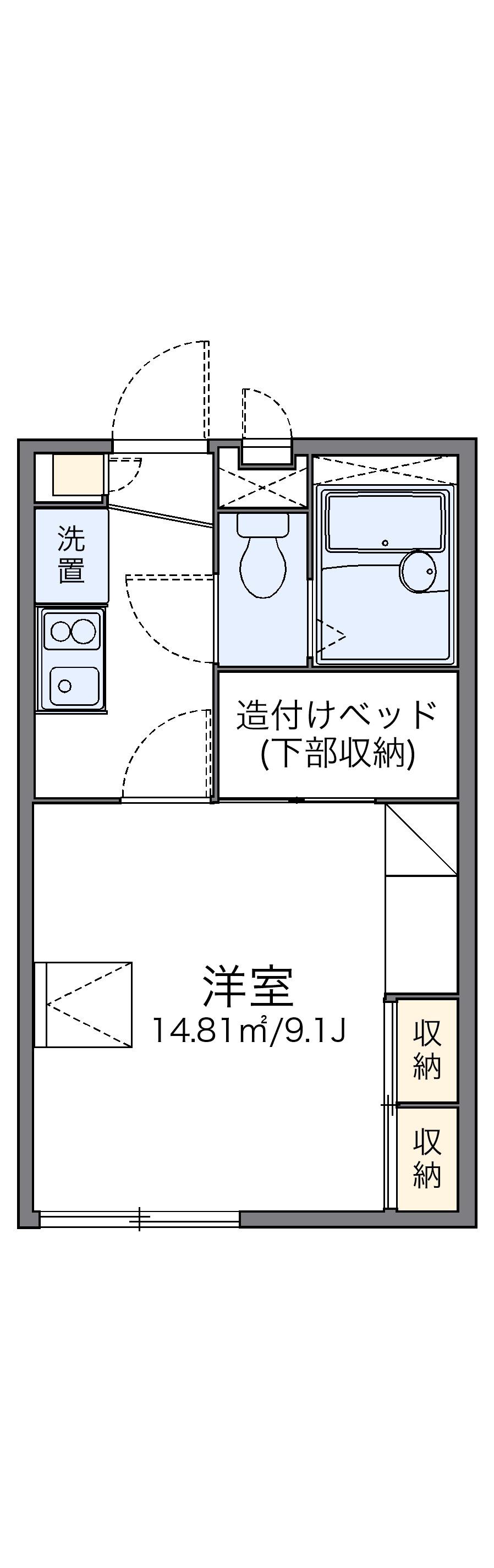レオパレスレザン(1K/2階)の間取り写真