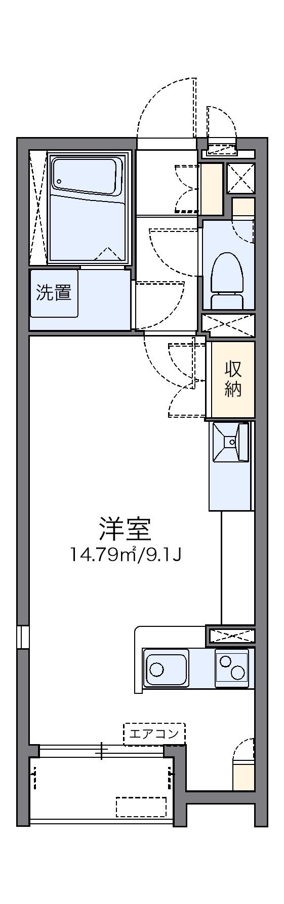 レオネクストアステール(ワンルーム/2階)の間取り写真
