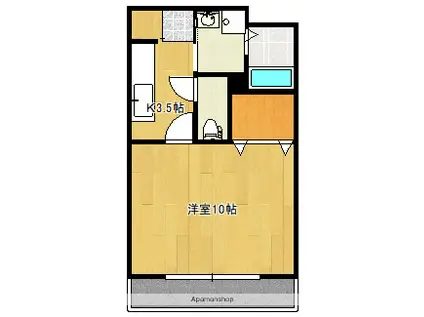 ドルチェ(1K/1階)の間取り写真