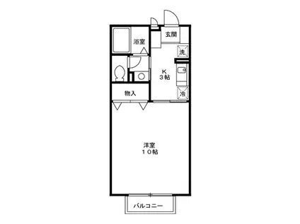 白根プレジオAB(1K/2階)の間取り写真