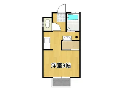 KM1198(ワンルーム/1階)の間取り写真