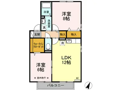 メゾン・フルールAB(2LDK/2階)の間取り写真