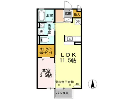 アークフラット(1LDK/2階)の間取り写真