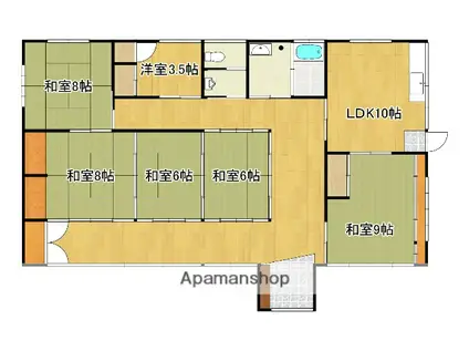 山梨県中巨摩郡昭和町 1階建 築49年(6LDK)の間取り写真
