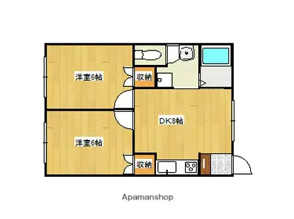 エムカーサ(2DK/1階)の間取り写真