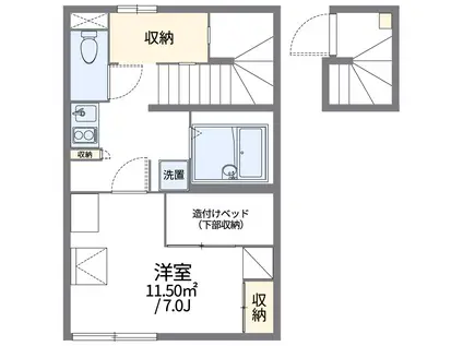 レオパレスグリーンテラスM(1K/2階)の間取り写真