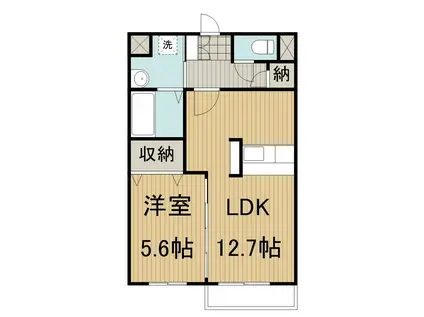 グリーンハイツ片桐(1LDK/1階)の間取り写真