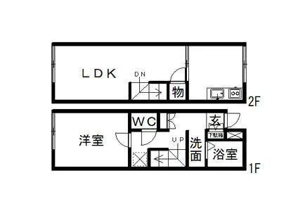 レオネクストF YAMARO(1LDK/1階)の間取り写真