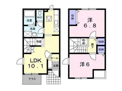 ヴェルドミールM(2LDK/1階)の間取り写真