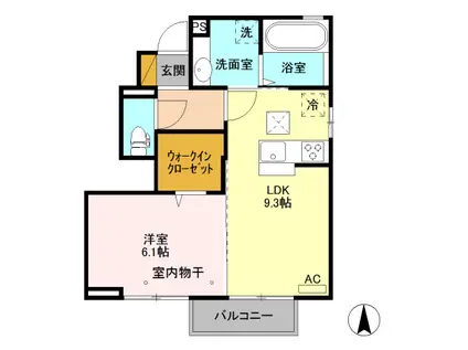 D-ROOM京香(1LDK/1階)の間取り写真