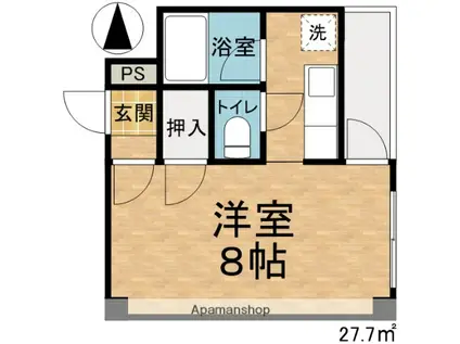 リヴェール入船(1K/4階)の間取り写真