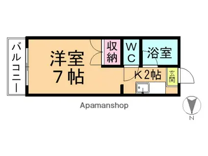 オアシス穂積(1K/4階)の間取り写真