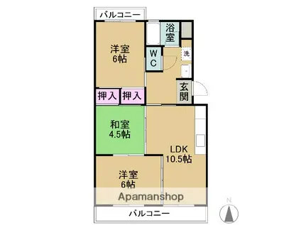 CHAINON(3LDK/3階)の間取り写真