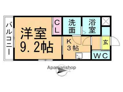 プレシャス(1K/2階)の間取り写真