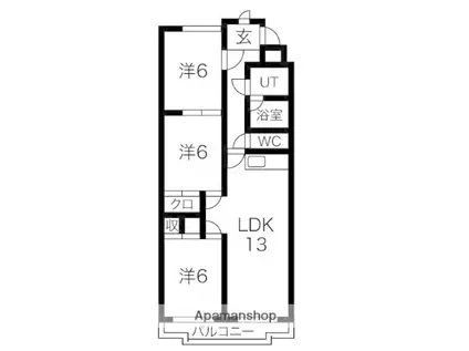 ベルメゾン若森(3LDK/3階)の間取り写真