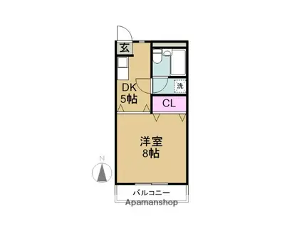 コーポミハラ(1DK/1階)の間取り写真