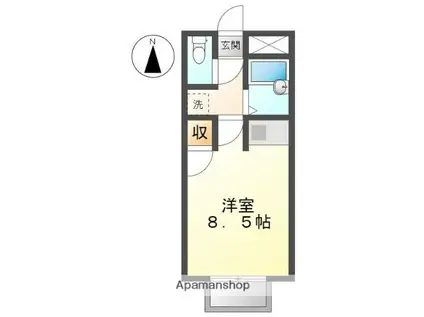 フレグランスモリカワB(ワンルーム/1階)の間取り写真