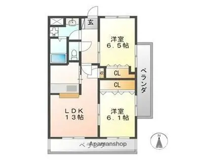 TMクレイハウス(2LDK/4階)の間取り写真