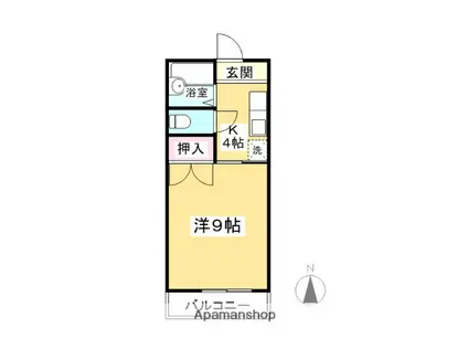 グレイスオダ(1K/2階)の間取り写真