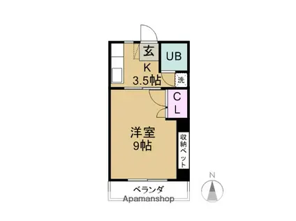 コーポラスシェトア(1K/3階)の間取り写真