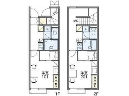 レオパレスCAT SⅡ(1K/2階)の間取り写真