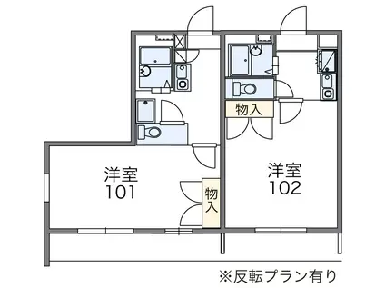 レオパレスフォンテーヌ(1K/2階)の間取り写真