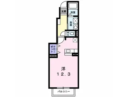 リバーサイド三城(ワンルーム/1階)の間取り写真