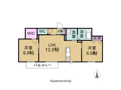 ホワイトガーデン(2LDK/3階)の間取り写真