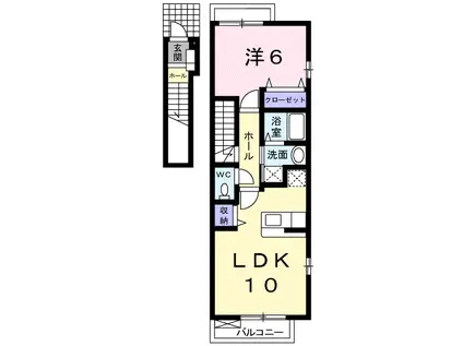 メゾンドフランB(1LDK/2階)の間取り写真