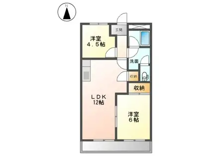 エクセレンスリブ(2LDK/2階)の間取り写真