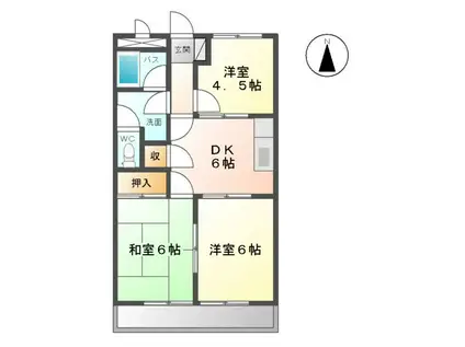 メゾンエクセル(3DK/3階)の間取り写真