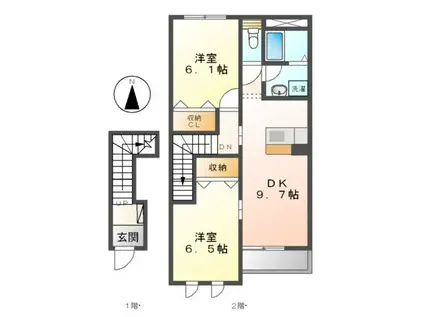 ファミリーハウス禾森(2LDK/2階)の間取り写真