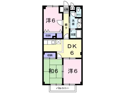 クレセント加藤(3DK/1階)の間取り写真